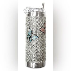 Jacqueline Kent TUMBLER CRYSTAL WINGS OF THE HEART BUTTERFLIES